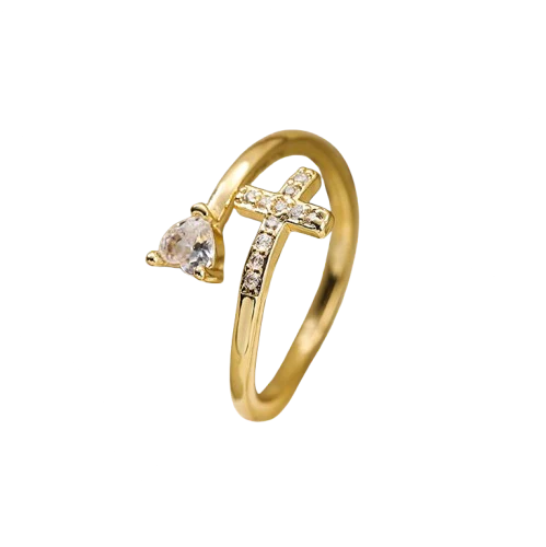 Eleganter Kreuz ring mit Diamant