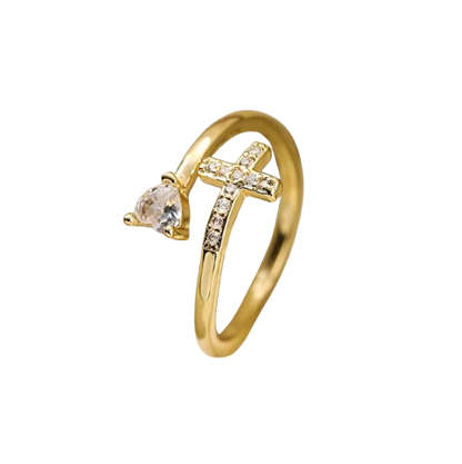 Eleganter Kreuz ring mit Diamant